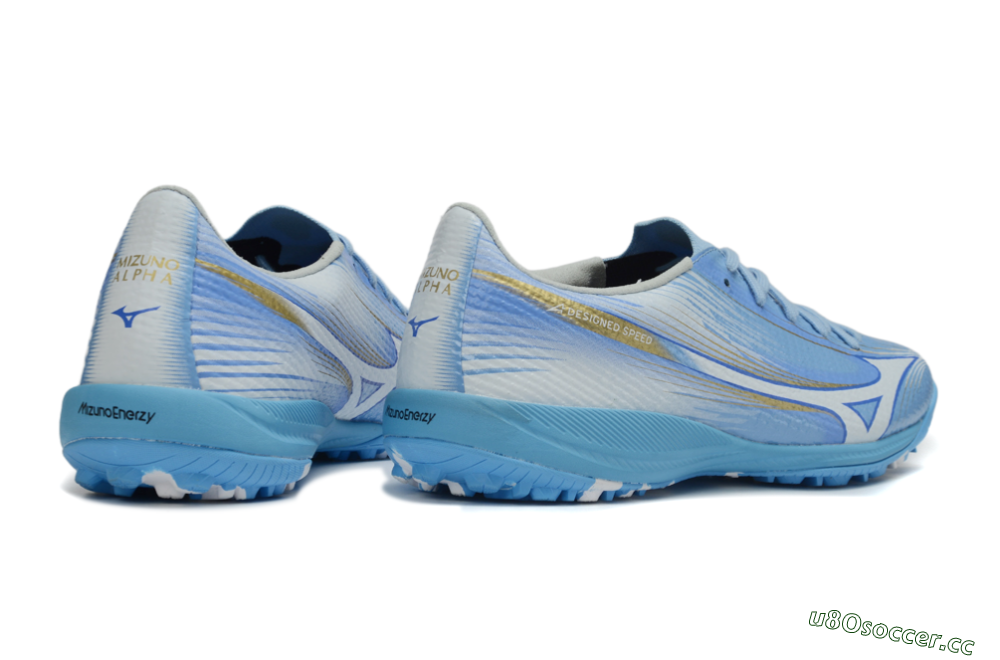 Men's Mizuno Alpha 3 Elite TF Artificial Turf Low-Tops Football Shoes - Blue/Sky Blue/White 6