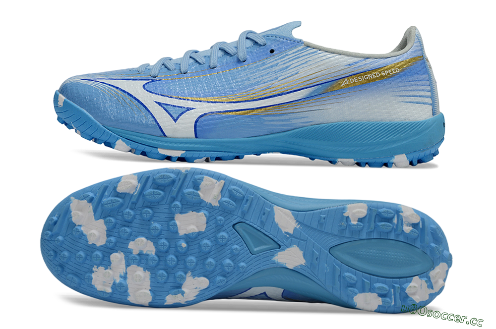 Men's Mizuno Alpha 3 Elite TF Artificial Turf Low-Tops Football Shoes - Blue/Sky Blue/White 1