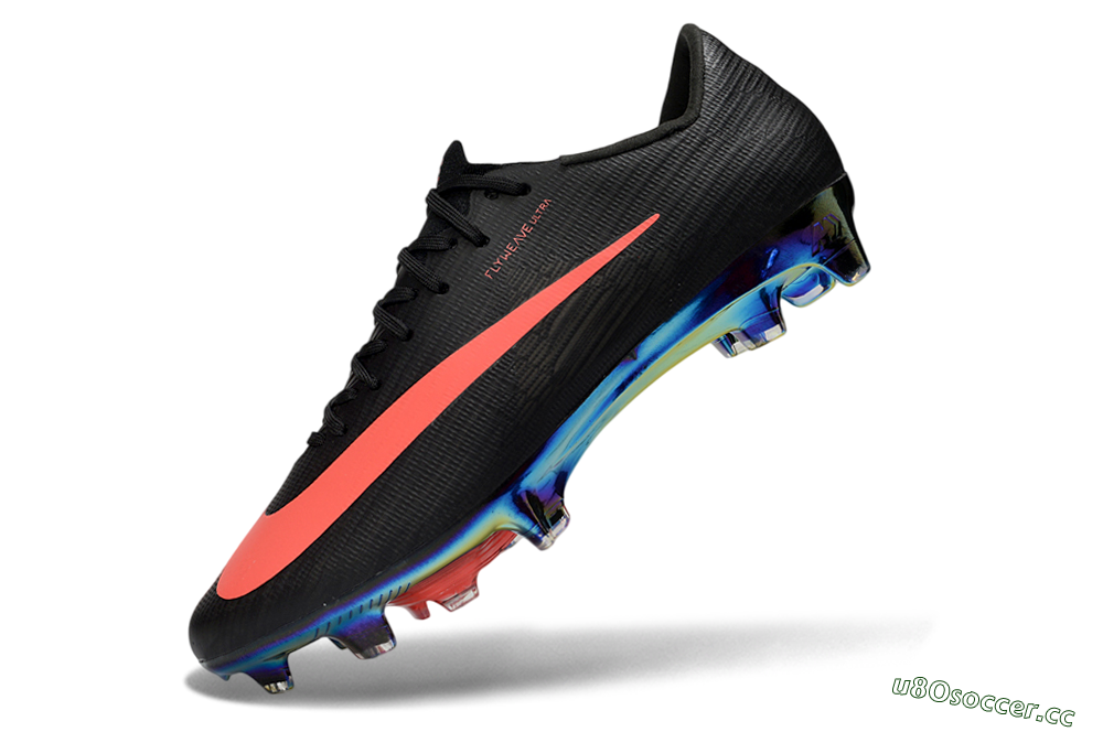 Men's Nike Air Zoom Mercurial Superfly 11 FG Firm Ground Low-Tops Football Boots - Black/Neon Coral/Rainbow Reflective 5