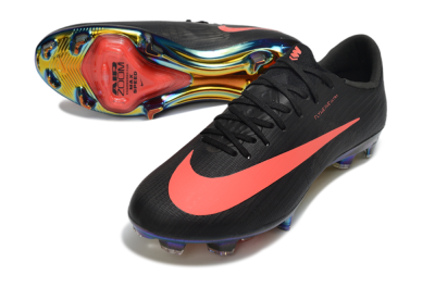 Men's Nike Air Zoom Mercurial Superfly 11 FG Firm Ground Low-Tops Football Boots - Black/Neon Coral/Rainbow Reflective