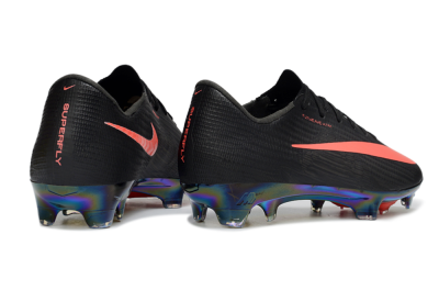 Men's Nike Air Zoom Mercurial Superfly 11 FG Firm Ground Low-Tops Football Boots - Black/Neon Coral/Rainbow Reflective