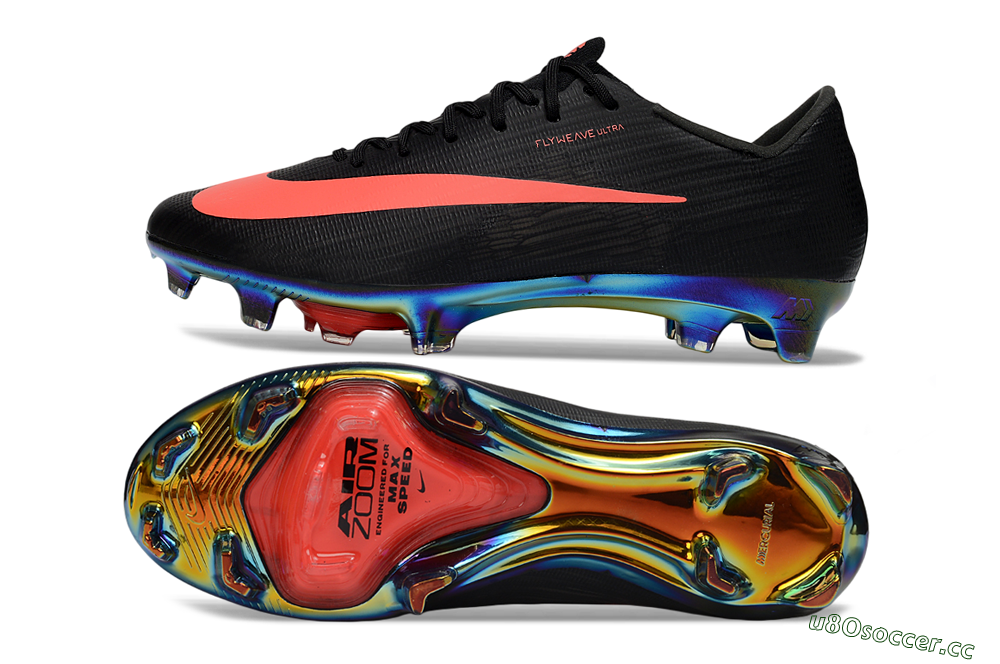 Men's Nike Air Zoom Mercurial Superfly 11 FG Firm Ground Low-Tops Football Boots - Black/Neon Coral/Rainbow Reflective 1