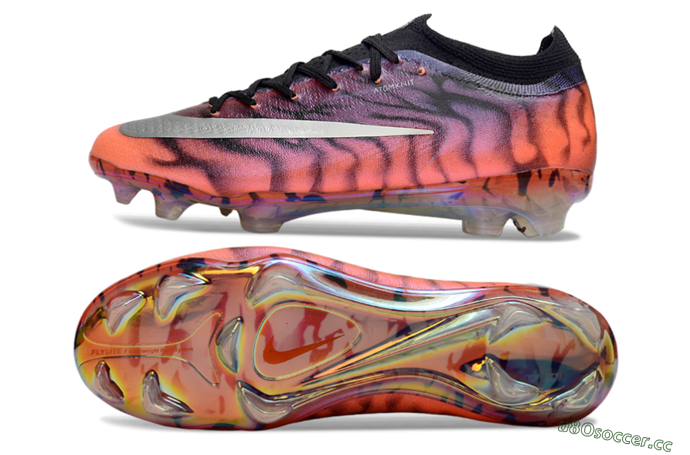 Unisex Nike Air Zoom Mercurial Vapor 17 Elite FG Firm Ground Low-Tops Football Boots - Orange/Flamingo Pink/Black Violet 1