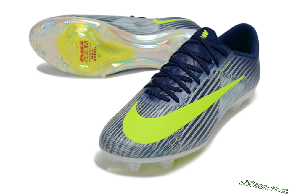 Men's Nike Air Zoom Mercurial Superfly 11 FG Firm Ground Low-Tops Football Boots - Blue/Highlighter Yellow/Steel Grey 3