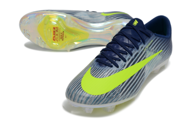 Men's Nike Air Zoom Mercurial Superfly 11 FG Firm Ground Low-Tops Football Boots - Blue/Highlighter Yellow/Steel Grey