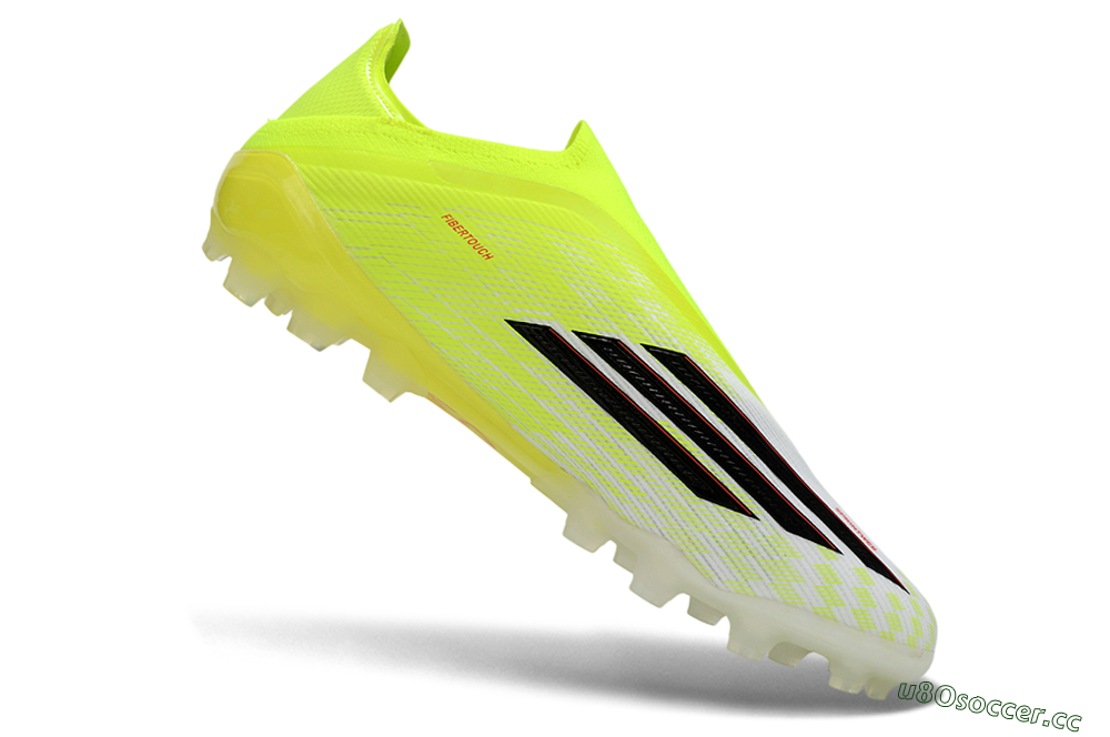 Unisex Adidas F50 Elite Laceless AG Artificial Grass Low-Tops Football Boots - Yellow/Electric Lime/Black 4