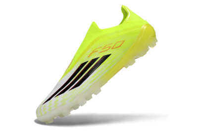 Unisex Adidas F50 Elite Laceless AG Artificial Grass Low-Tops Football Boots - Yellow/Electric Lime/Black