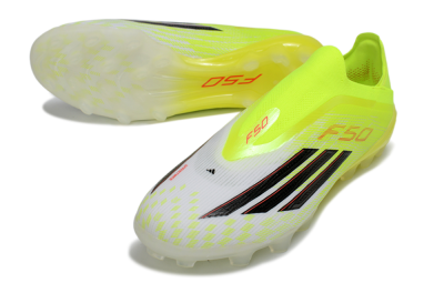 Unisex Adidas F50 Elite Laceless AG Artificial Grass Low-Tops Football Boots - Yellow/Electric Lime/Black