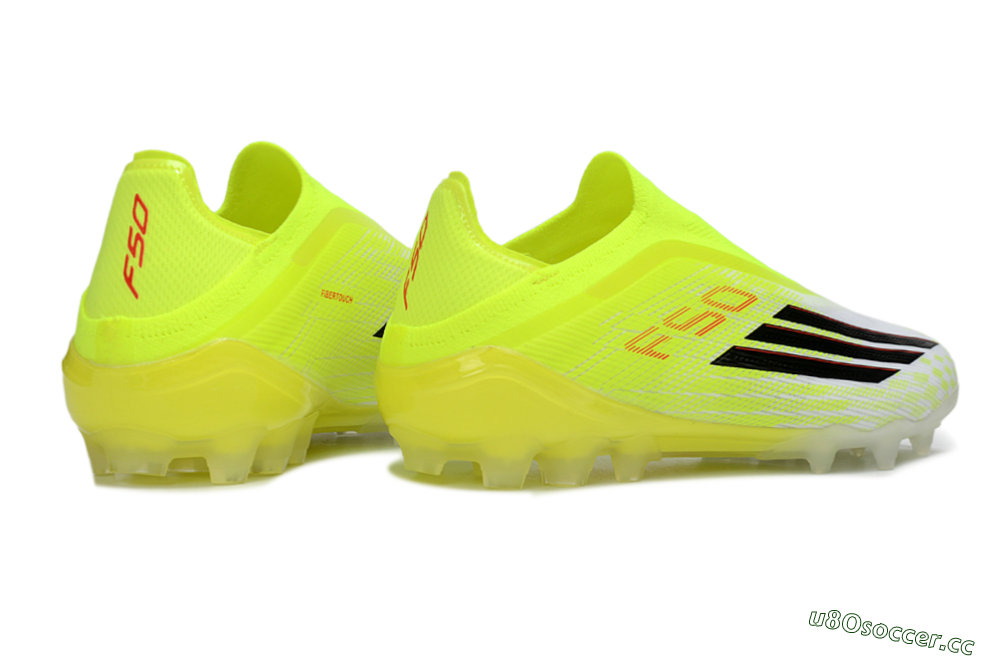 Unisex Adidas F50 Elite Laceless AG Artificial Grass Low-Tops Football Boots - Yellow/Electric Lime/Black 6