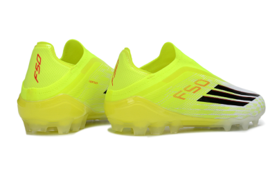 Unisex Adidas F50 Elite Laceless AG Artificial Grass Low-Tops Football Boots - Yellow/Electric Lime/Black