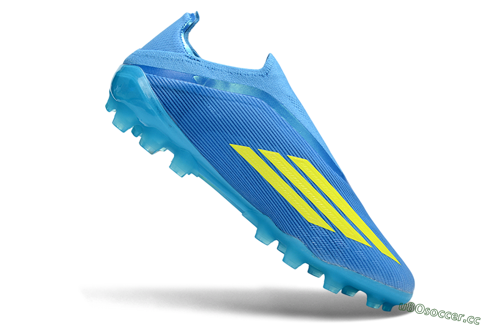 Unisex Adidas F50 Elite Laceless AG Artificial Grass Low-Tops Football Boots - Blue/Vibrant Blue/Electric Yellow 4