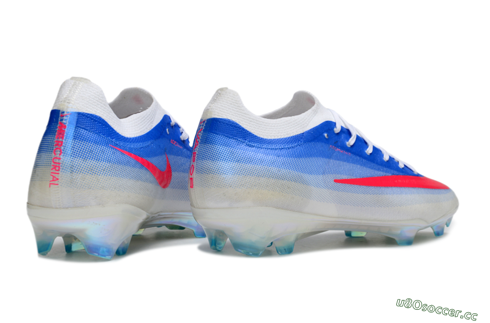 Unisex Nike Air Zoom Mercurial Vapor 17 Elite FG Firm Ground Low-Tops Football Boots - Blue/Vibrant Pink/Icy White 6