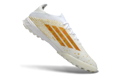 Unisex Adidas F50 Elite TF Artificial Turf Low-Tops Football Shoes - White/Sunset Orange/Solar Yellow