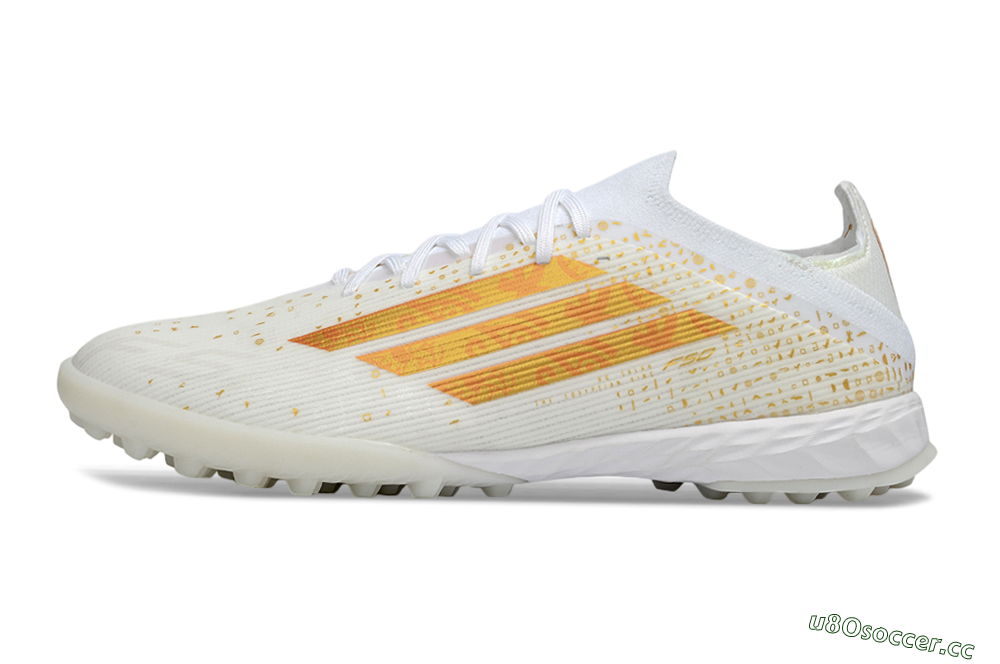 Unisex Adidas F50 Elite TF Artificial Turf Low-Tops Football Shoes - White/Sunset Orange/Solar Yellow 0