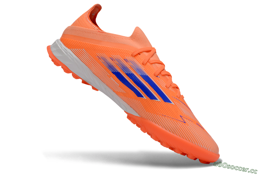 Unisex Adidas F50 Elite TF Artificial Turf Low-Tops Football Shoes - Orange/Vibrant Blue/Cool Gray 4