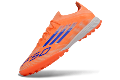 Unisex Adidas F50 Elite TF Artificial Turf Low-Tops Football Shoes - Orange/Vibrant Blue/Cool Gray