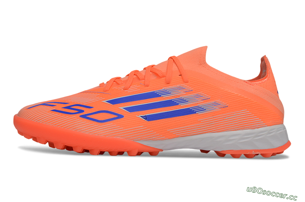 Unisex Adidas F50 Elite TF Artificial Turf Low-Tops Football Shoes - Orange/Vibrant Blue/Cool Gray 0