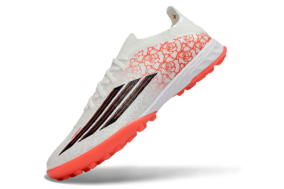 Unisex Adidas F50 Elite TF Artificial Turf Low-Tops Football Shoes - White/Coral Pink/Black