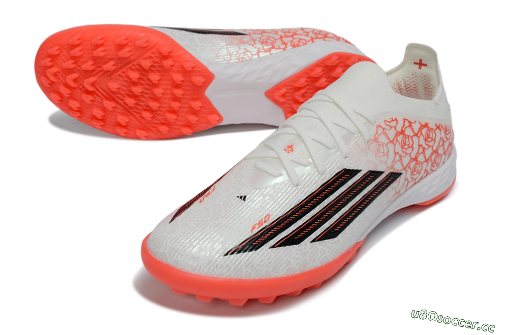Unisex Adidas F50 Elite TF Artificial Turf Low-Tops Football Shoes - White/Coral Pink/Black 3