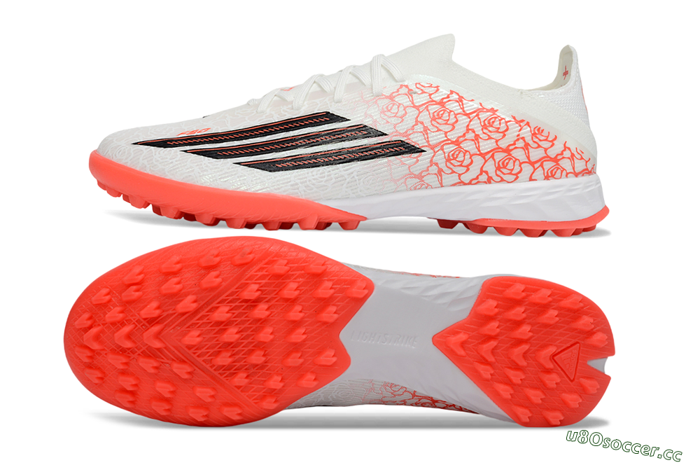 Unisex Adidas F50 Elite TF Artificial Turf Low-Tops Football Shoes - White/Coral Pink/Black 1
