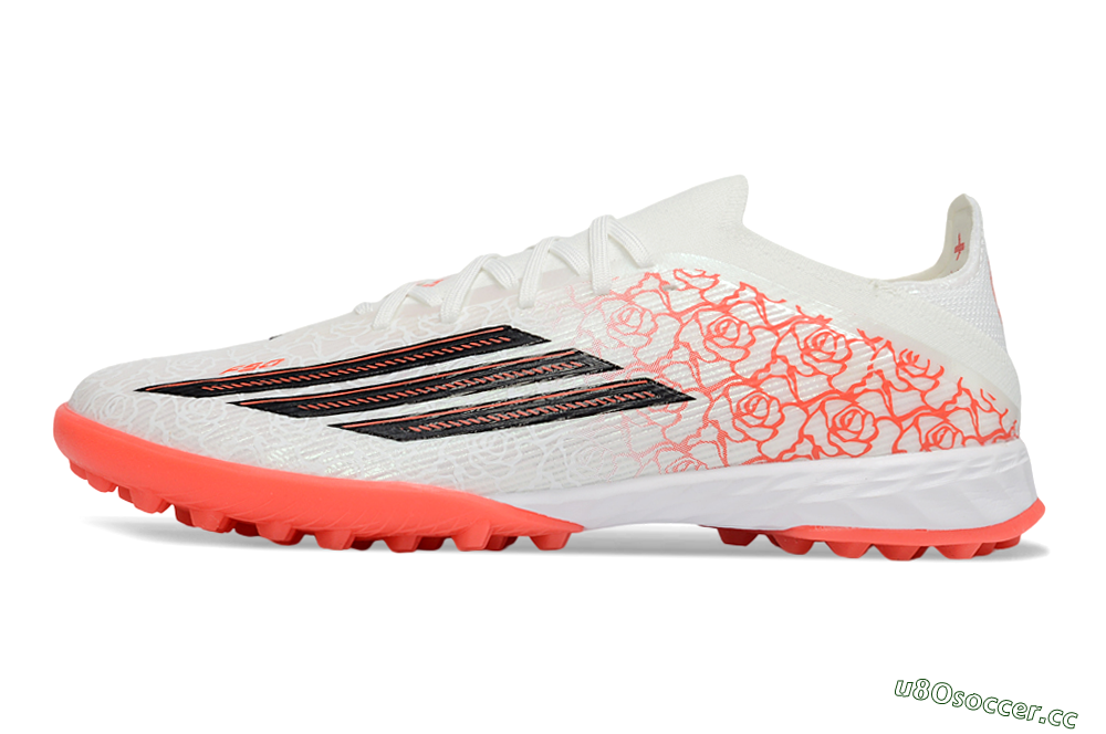 Unisex Adidas F50 Elite TF Artificial Turf Low-Tops Football Shoes - White/Coral Pink/Black 0