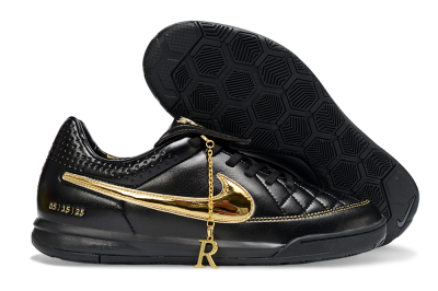 Men's Nike Tiempo Legend SE IC Indoor & Futsal Low-Tops Football Shoes - Black/Gold Accent/Classic Black