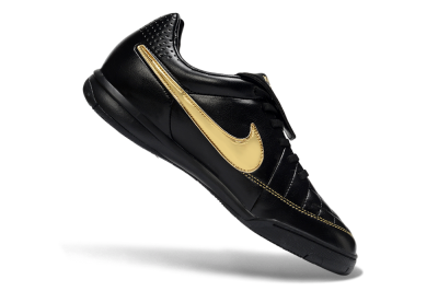 Men's Nike Tiempo Legend SE IC Indoor & Futsal Low-Tops Football Shoes - Black/Gold Accent/Classic Black