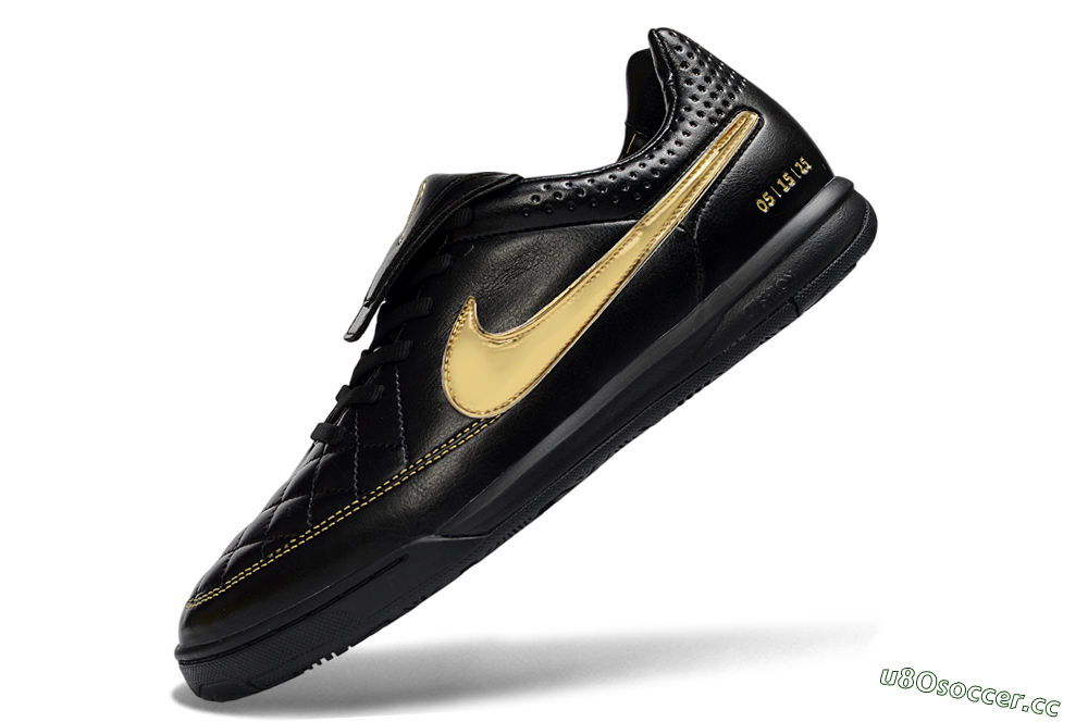 Men's Nike Tiempo Legend SE IC Indoor & Futsal Low-Tops Football Shoes - Black/Gold Accent/Classic Black 5