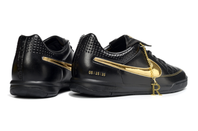 Men's Nike Tiempo Legend SE IC Indoor & Futsal Low-Tops Football Shoes - Black/Gold Accent/Classic Black