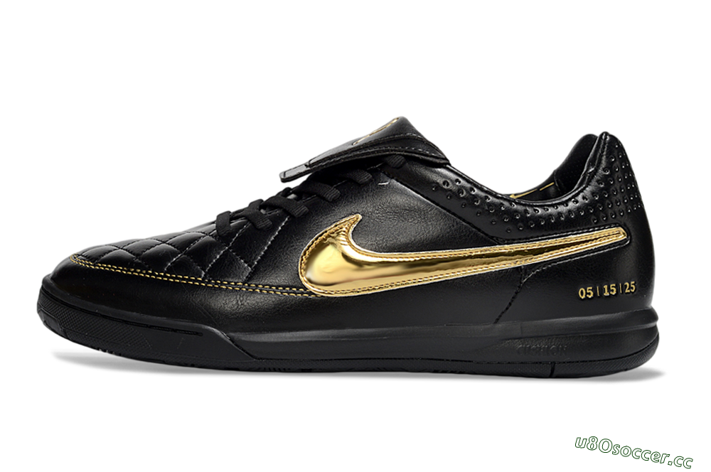 Men's Nike Tiempo Legend SE IC Indoor & Futsal Low-Tops Football Shoes - Black/Gold Accent/Classic Black 0