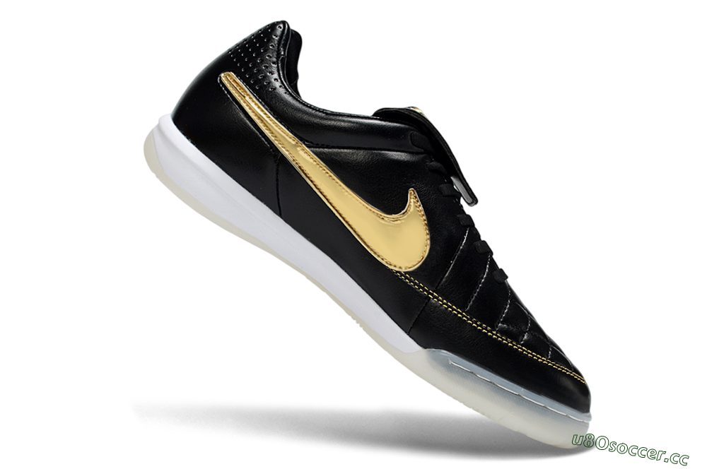 Men's Nike Tiempo Legend SE IC Indoor & Futsal Low-Tops Football Shoes - Black/Gold Accent/White Sole 4