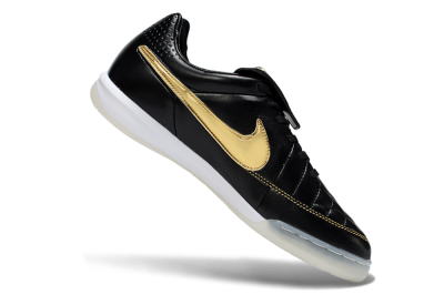Men's Nike Tiempo Legend SE IC Indoor & Futsal Low-Tops Football Shoes - Black/Gold Accent/White Sole