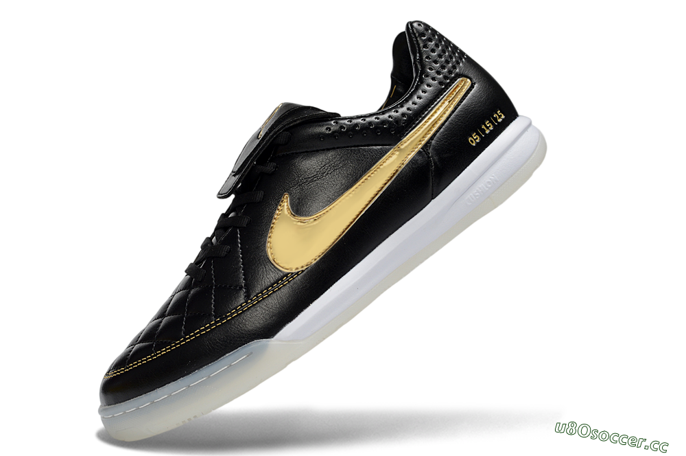 Men's Nike Tiempo Legend SE IC Indoor & Futsal Low-Tops Football Shoes - Black/Gold Accent/White Sole 5