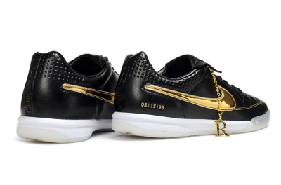 Men's Nike Tiempo Legend SE IC Indoor & Futsal Low-Tops Football Shoes - Black/Gold Accent/White Sole
