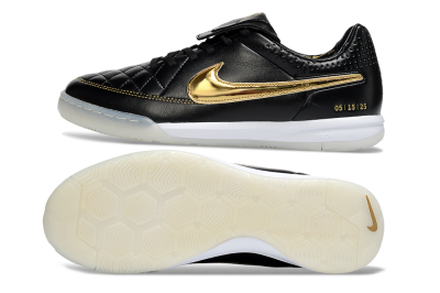 Men's Nike Tiempo Legend SE IC Indoor & Futsal Low-Tops Football Shoes - Black/Gold Accent/White Sole
