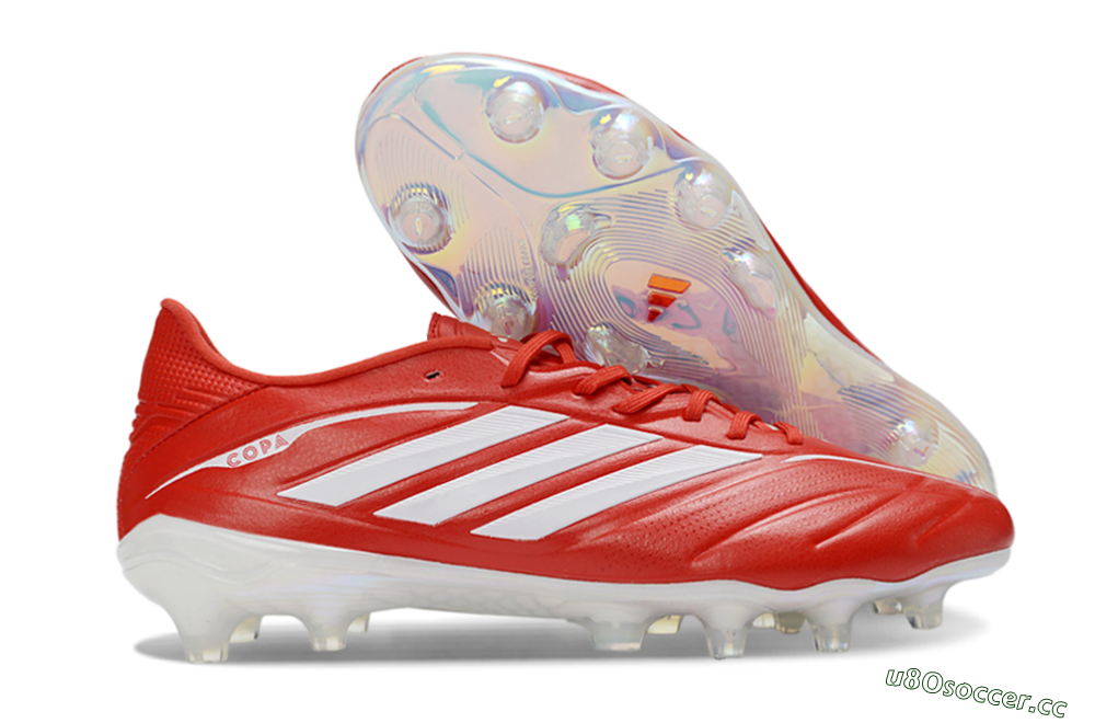 Men's Adidas Copa Pure 4 Elite FG Firm Ground Low-Tops Football Boots - Red/Crimson Blaze/White Lightning 2