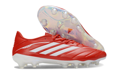 Men's Adidas Copa Pure 4 Elite FG Firm Ground Low-Tops Football Boots - Red/Crimson Blaze/White Lightning