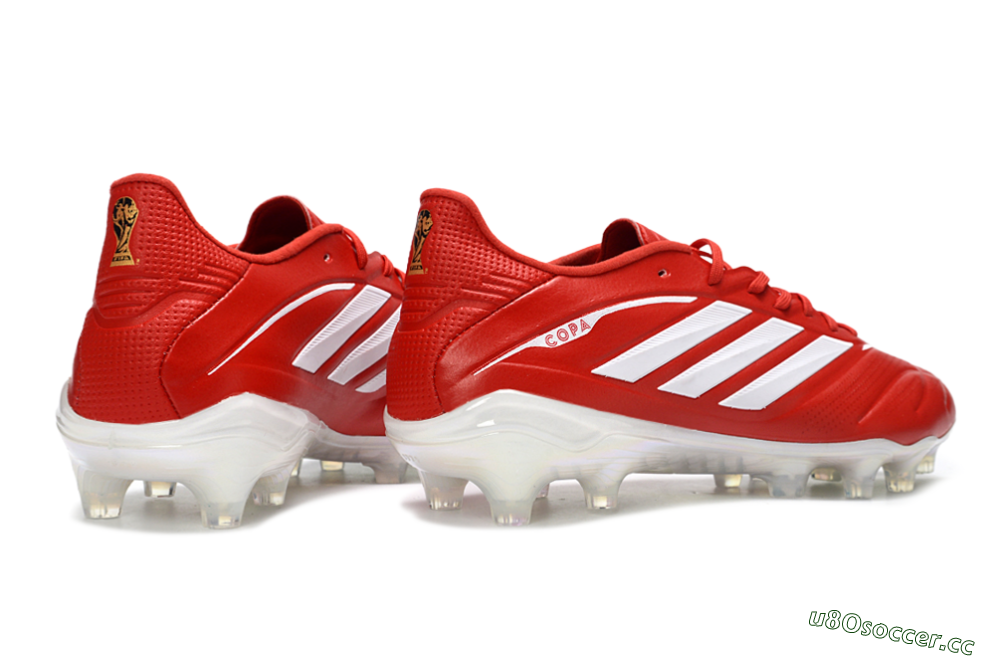 Men's Adidas Copa Pure 4 Elite FG Firm Ground Low-Tops Football Boots - Red/Crimson Blaze/White Lightning 6