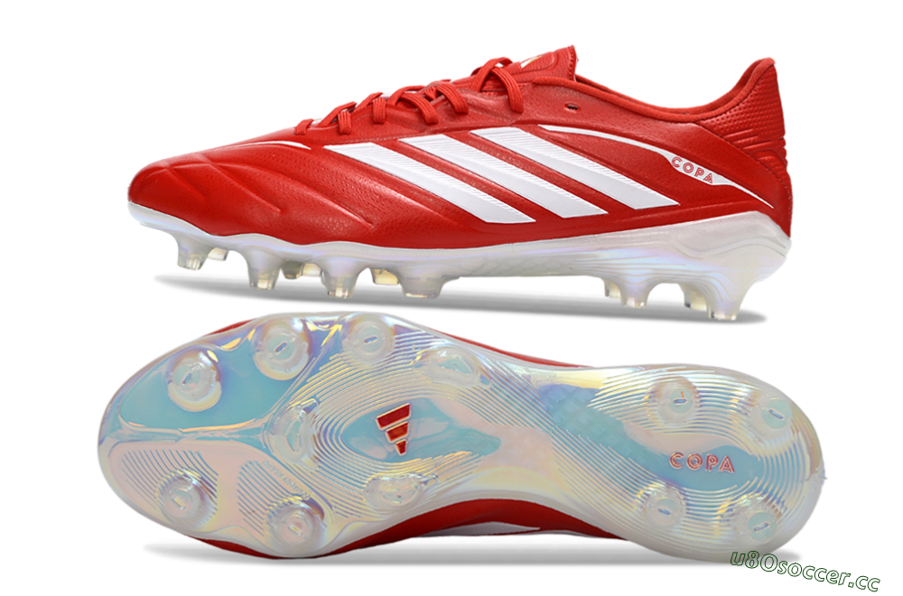 Men's Adidas Copa Pure 4 Elite FG Firm Ground Low-Tops Football Boots - Red/Crimson Blaze/White Lightning 1