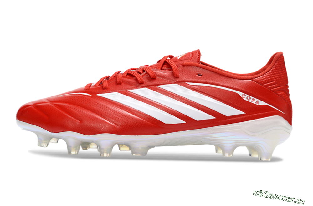 Men's Adidas Copa Pure 4 Elite FG Firm Ground Low-Tops Football Boots - Red/Crimson Blaze/White Lightning 0