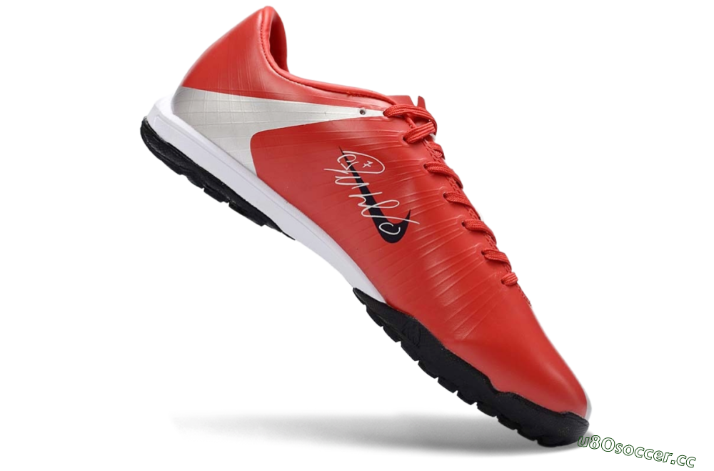 Men's Nike Air Zoom Mercurial Vapor 16 Elite TF Artificial Turf Low-Tops Football Shoes - Red/Bright Coral/Metallic Silver 4