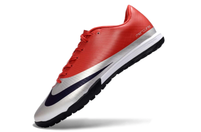 Men's Nike Air Zoom Mercurial Vapor 16 Elite TF Artificial Turf Low-Tops Football Shoes - Red/Bright Coral/Metallic Silver