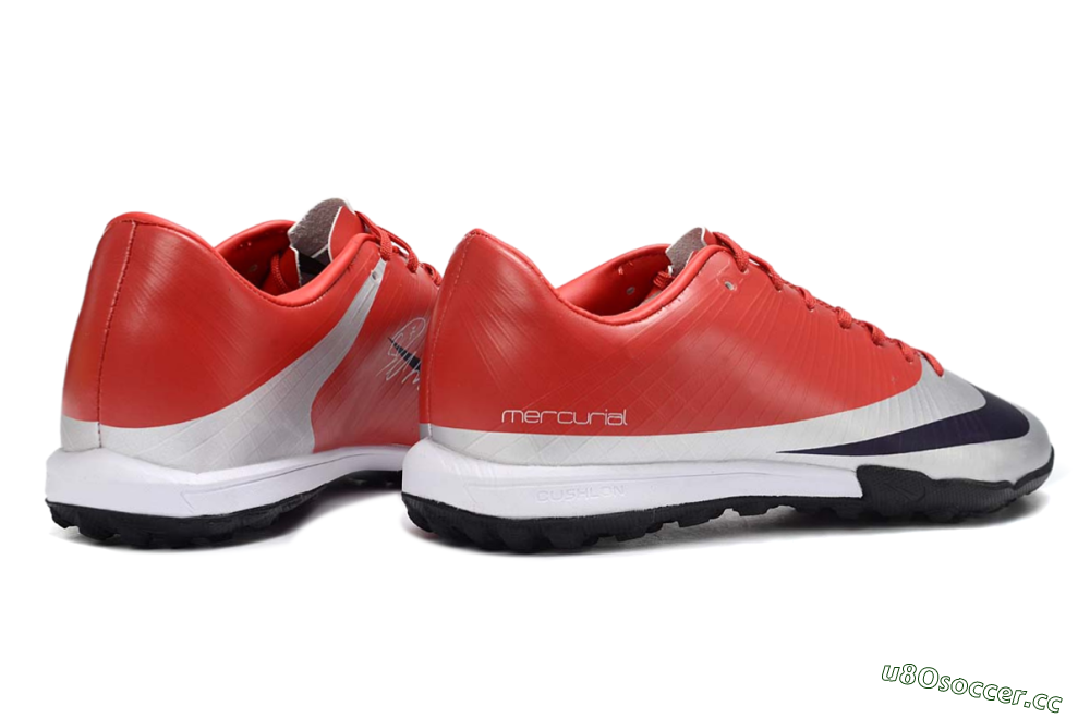 Men's Nike Air Zoom Mercurial Vapor 16 Elite TF Artificial Turf Low-Tops Football Shoes - Red/Bright Coral/Metallic Silver 6