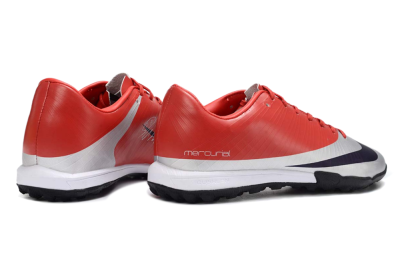 Men's Nike Air Zoom Mercurial Vapor 16 Elite TF Artificial Turf Low-Tops Football Shoes - Red/Bright Coral/Metallic Silver