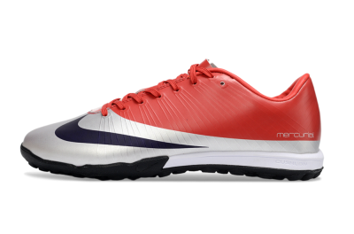 Men's Nike Air Zoom Mercurial Vapor 16 Elite TF Artificial Turf Low-Tops Football Shoes - Red/Bright Coral/Metallic Silver