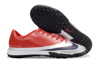 Men's Nike Air Zoom Mercurial Vapor 16 Elite TF Artificial Turf Low-Tops Football Shoes - Red/Bright Coral/Metallic Silver