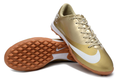 Men's Nike Air Zoom Mercurial Vapor 16 Elite TF Artificial Turf Low-Tops Football Shoes - Gold/Champagne Gold/Peach Orange