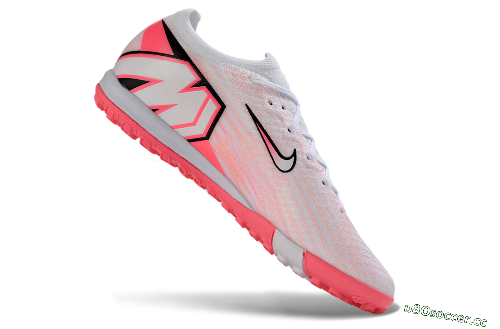 Unisex Nike Air Zoom Mercurial Vapor 16 Elite TF Artificial Turf Low-Tops Football Shoes - White/Pink Blaze/Light Grey 4