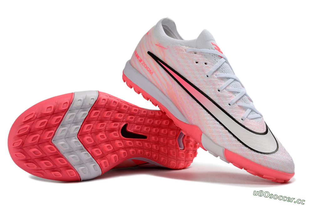 Unisex Nike Air Zoom Mercurial Vapor 16 Elite TF Artificial Turf Low-Tops Football Shoes - White/Pink Blaze/Light Grey 1
