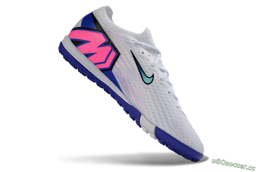 Unisex Nike Air Zoom Mercurial Vapor 16 Elite TF Artificial Turf Low-Tops Football Shoes - White/Aqua Blue/Deep Purple 4